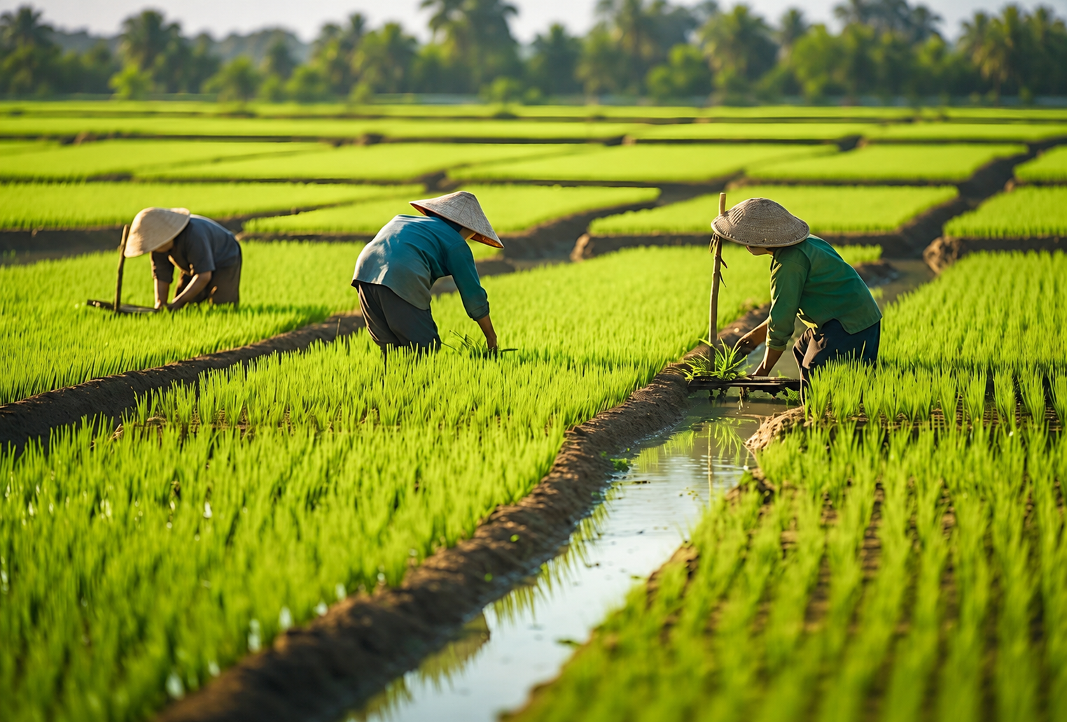 Đồng ruộng - gạo Hoàng Phong An